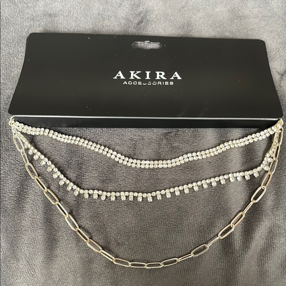 AKIRA Silver Rhinestone Necklaces